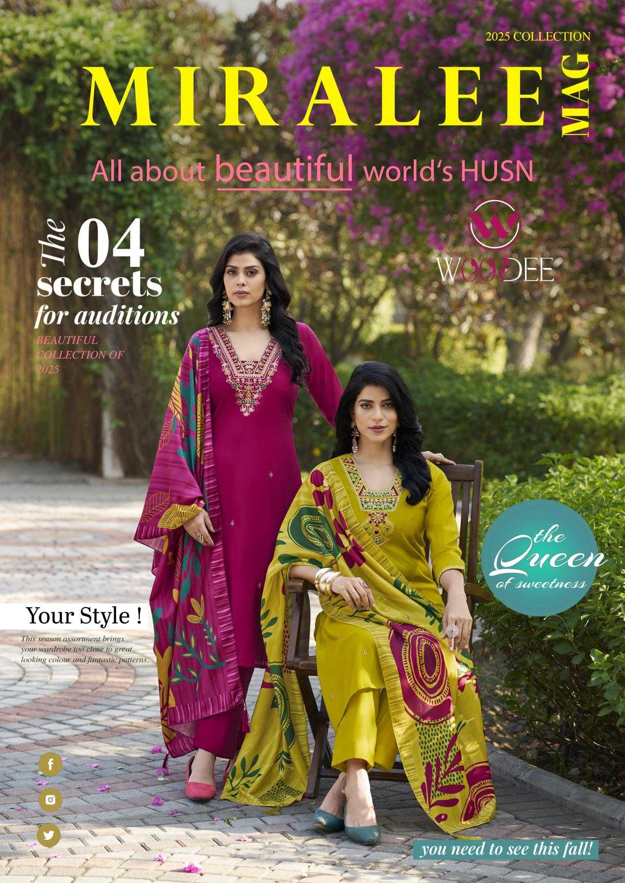 Ynf Heavy Roman Silk RIN190 WOODEE-MIRALEE Setwise Collections Wholesale Kurtis Catalogs Manufacturer