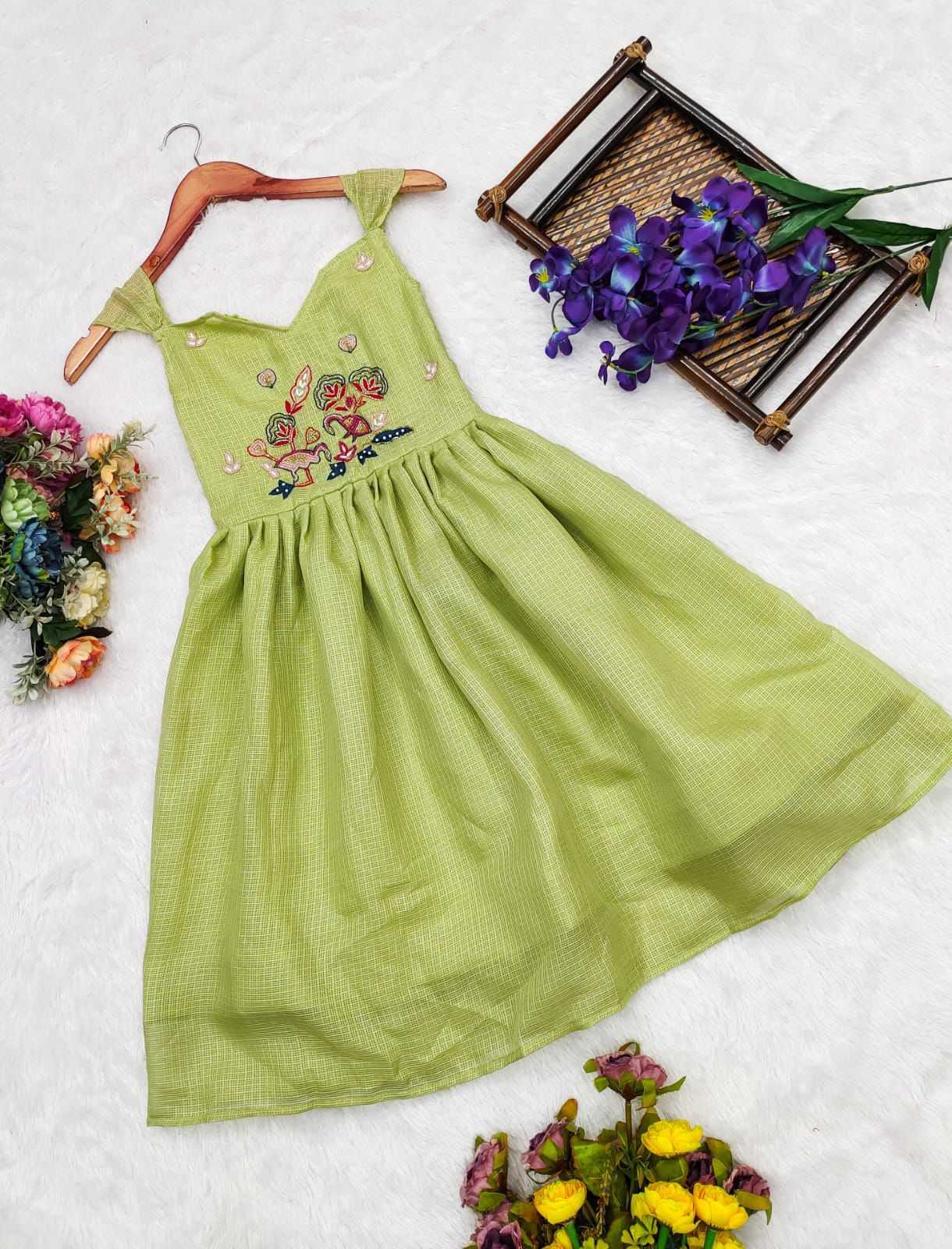 Ynf Kota Checks RIN235 Katdana Kids Wear Wholesale Kids Gown Kids Ethnic Gowns Manufacturer
