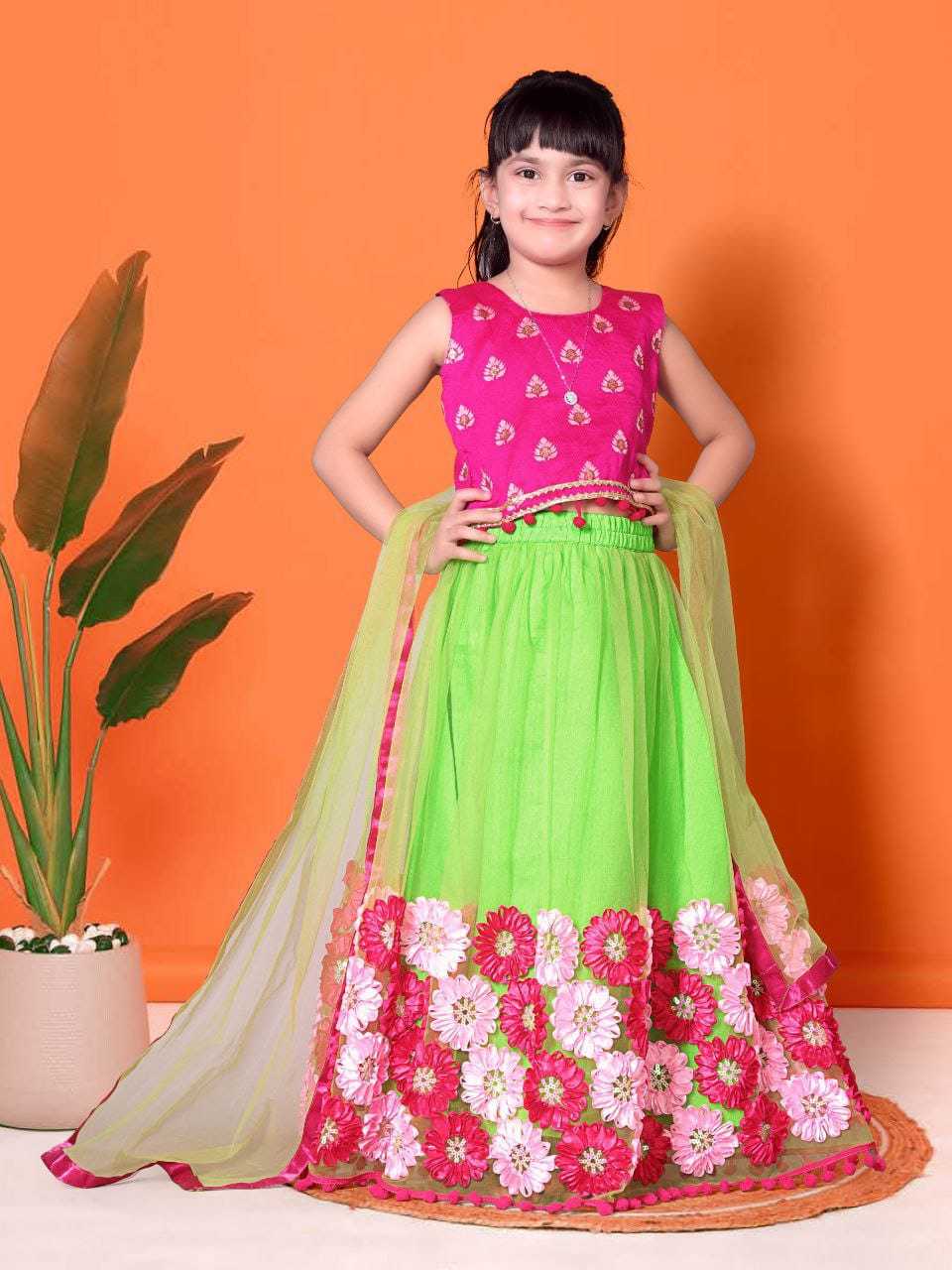 Ynf Net RIN222 112 Kids Wear Wholesale Kids Lehenga Kids Lehenga Choli Baby Girl Lehenga Manufacturer