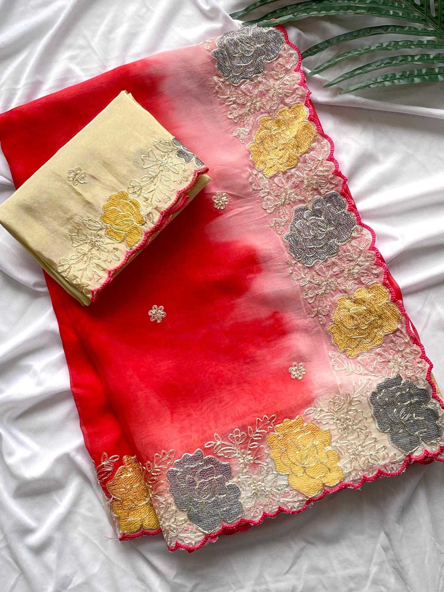 Ynf Organza KESH249 Mukti Sarees Wholesale Designer Sarees Organza Sarees Embroidered Sarees Manufacturer