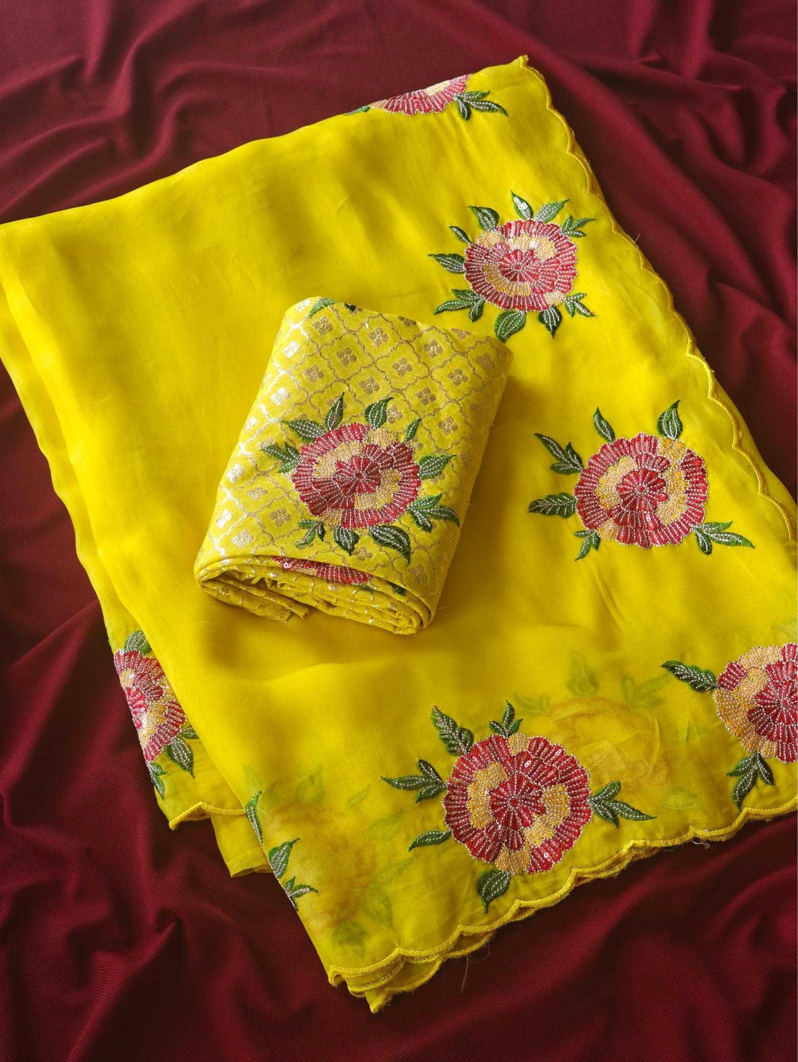 Ynf Organza KESH249 Savan Sarees Wedding Collections Wholesale Organza Sarees Embroidered Sarees Haldi Outfits Manufacturer