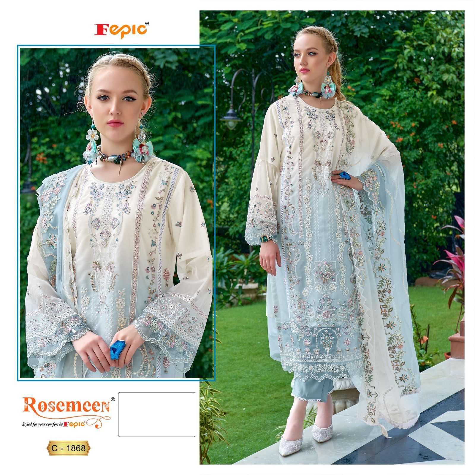 Ynf Organza KESH446 FEPIC-ROSEMEEN-1868 Suits & Dresses Wholesale Embroidery Suits Designer Suits Handwork Suits Manufacturer