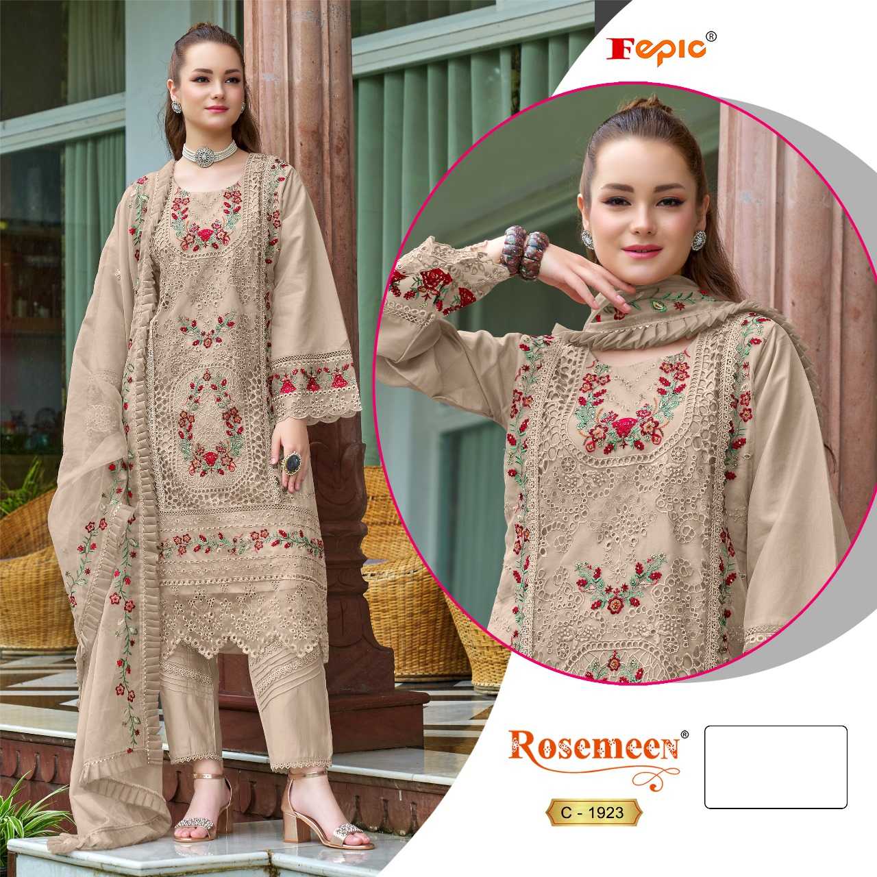 Ynf Organza KESH446 FEPIC-ROSEMEEN-1923 Suits & Dresses Wholesale Embroidery Suits Party wear suits Designer Suits Manufacturer