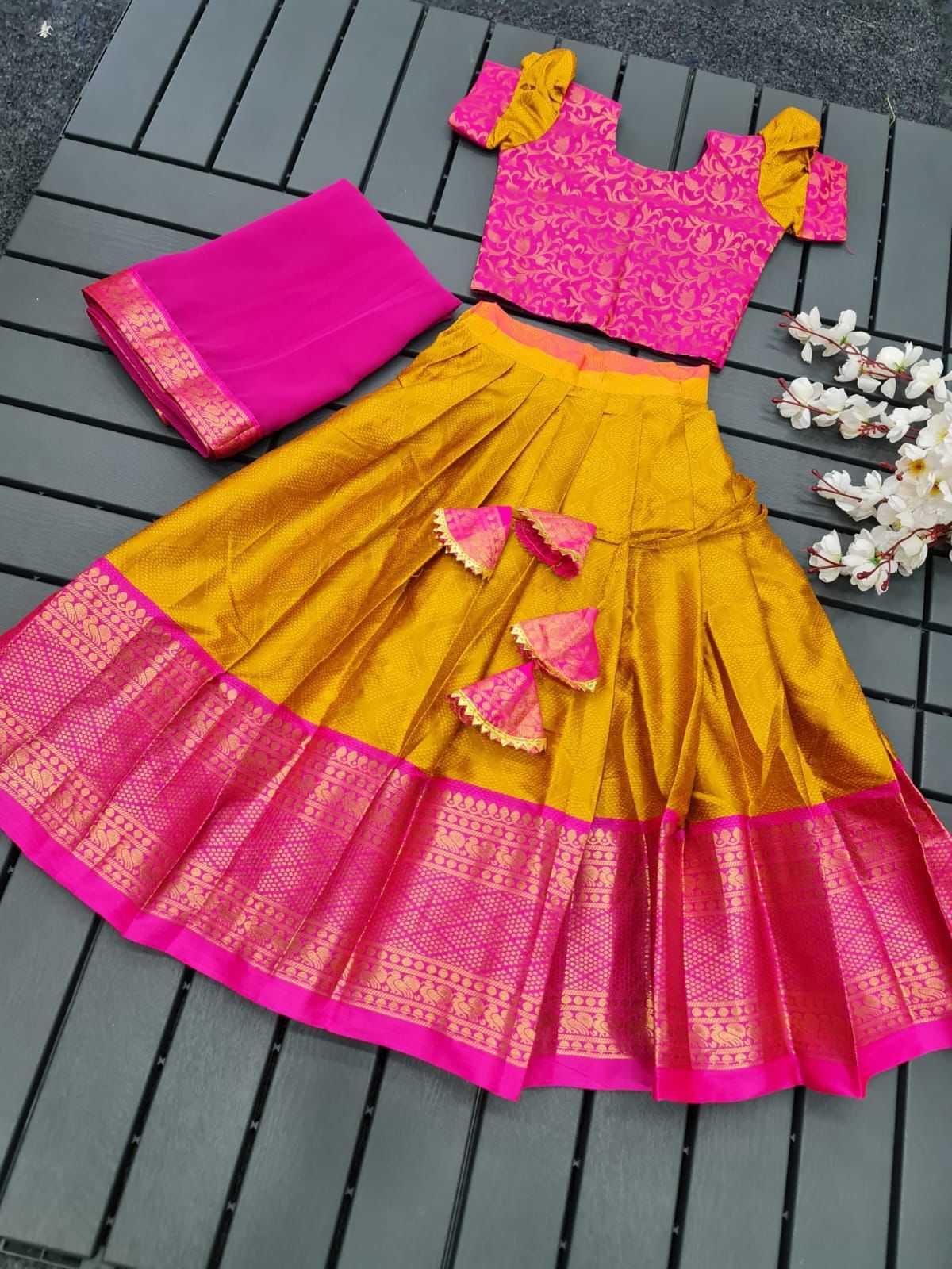 Ynf Pure Silk RIN235 kidsnew Kids Wear Wholesale Kids Gown Kids Ethnic Gowns Manufacturer