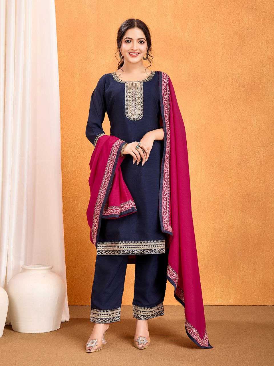 Ynf Vichitra Silk KESH529 CHHAVA 2 Suits & Dresses Wholesale Ladies Suits Embroidery Suits Party wear suits Chanderi Suit Manufacturer