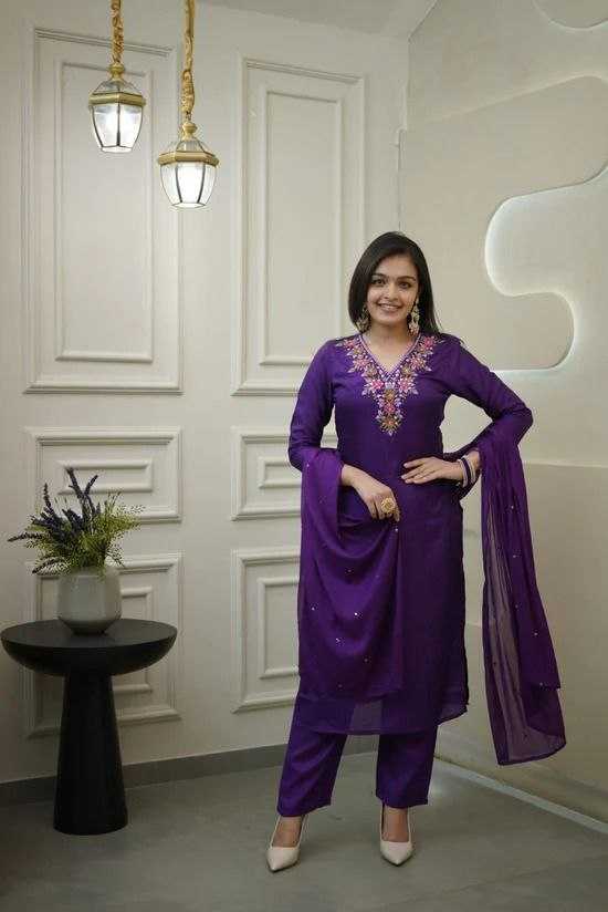 Ynf Vichitra Silk KESH529 RIVA Suits & Dresses Wedding Collections Festive Collections Wholesale Embroidery Suits Ladies Silk Suit Wedding Outfits Manufacturer