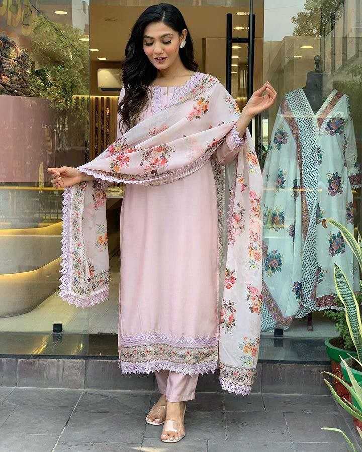 Ynf Viscose Chanderi KESH529 ESHA Suits & Dresses Wedding Collections Festive Collections Wholesale Embroidery Suits Chanderi Suit Wedding Outfits Manufacturer