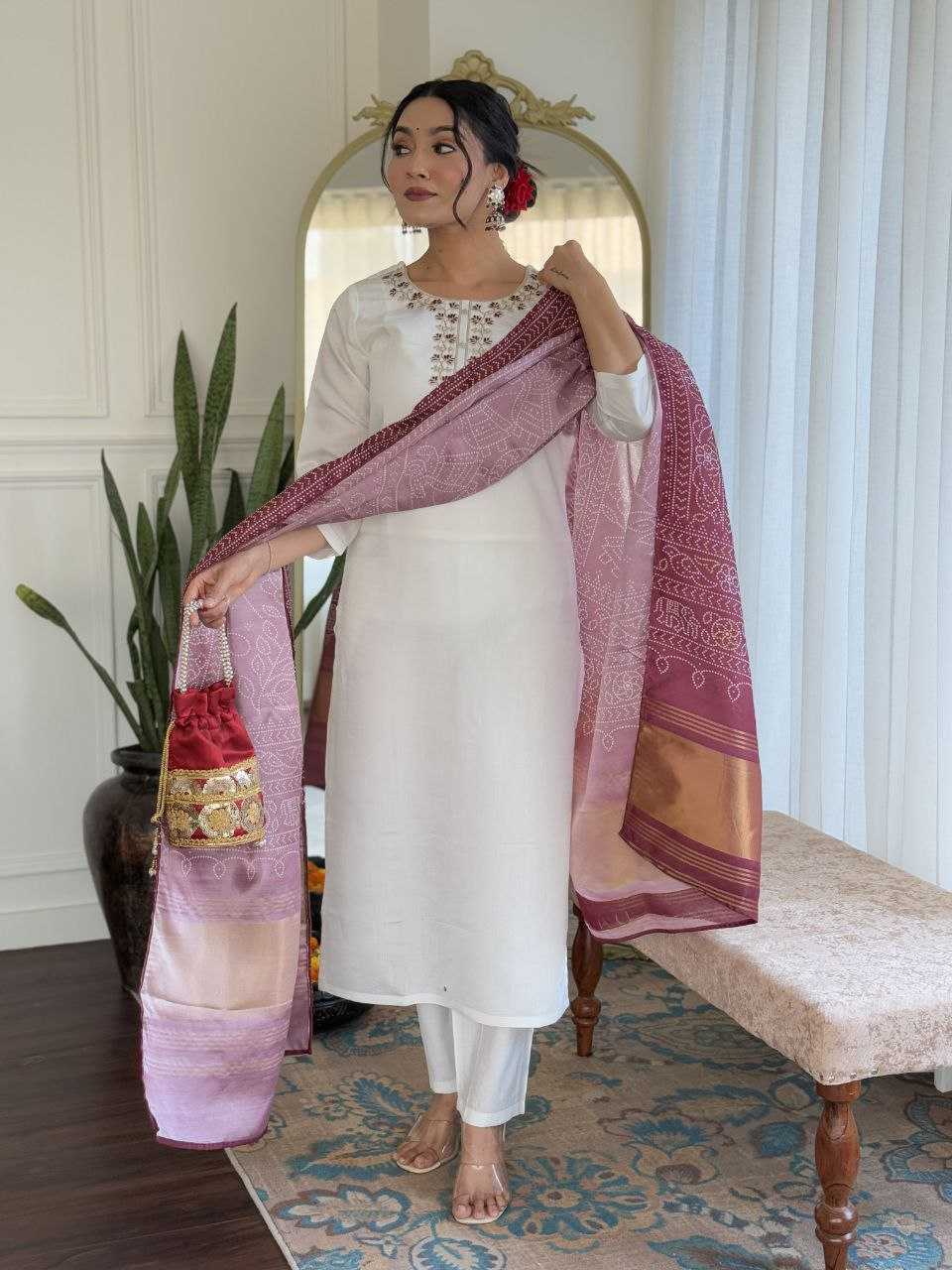 Ynf Viscose Chanderi KESH529 MANVI Suits & Dresses Wedding Collections Festive Collections Wholesale Embroidery Suits Chanderi Suit Wedding Outfits Manufacturer