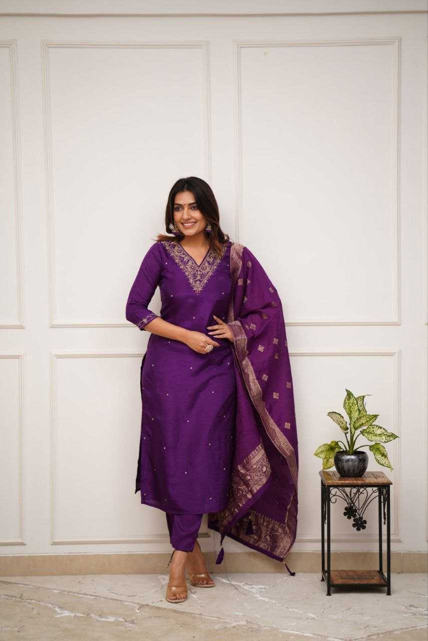 Ynf Viscose Chanderi KESH529 RAKSHITA Suits & Dresses Wedding Collections Festive Collections Wholesale Embroidery Suits Chanderi Suit Wedding Outfits Manufacturer