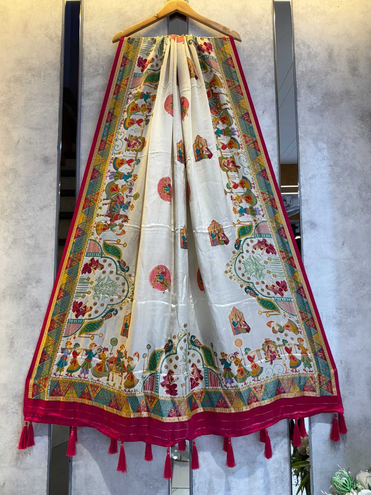 Ynf Satin Silk KESH580 modal silk Duppatas Wholesale Gajji Modal Dupattas Manufacturer