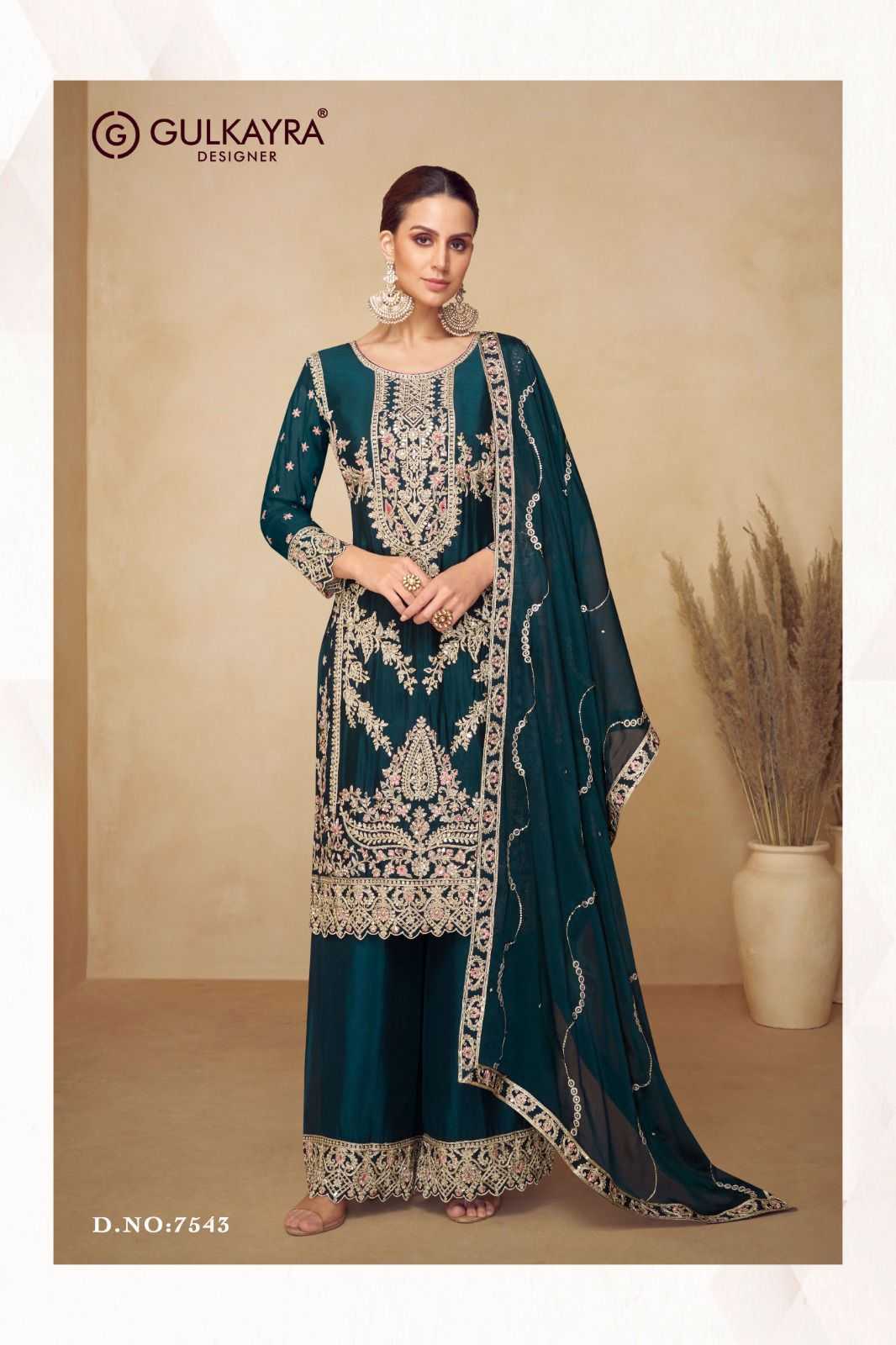 Ynf Chinon KESH587 Gulkayra PAHAL Suits & Dresses Wholesale Embroidery Suits Palazzo Suit Wedding Suits Manufacturer