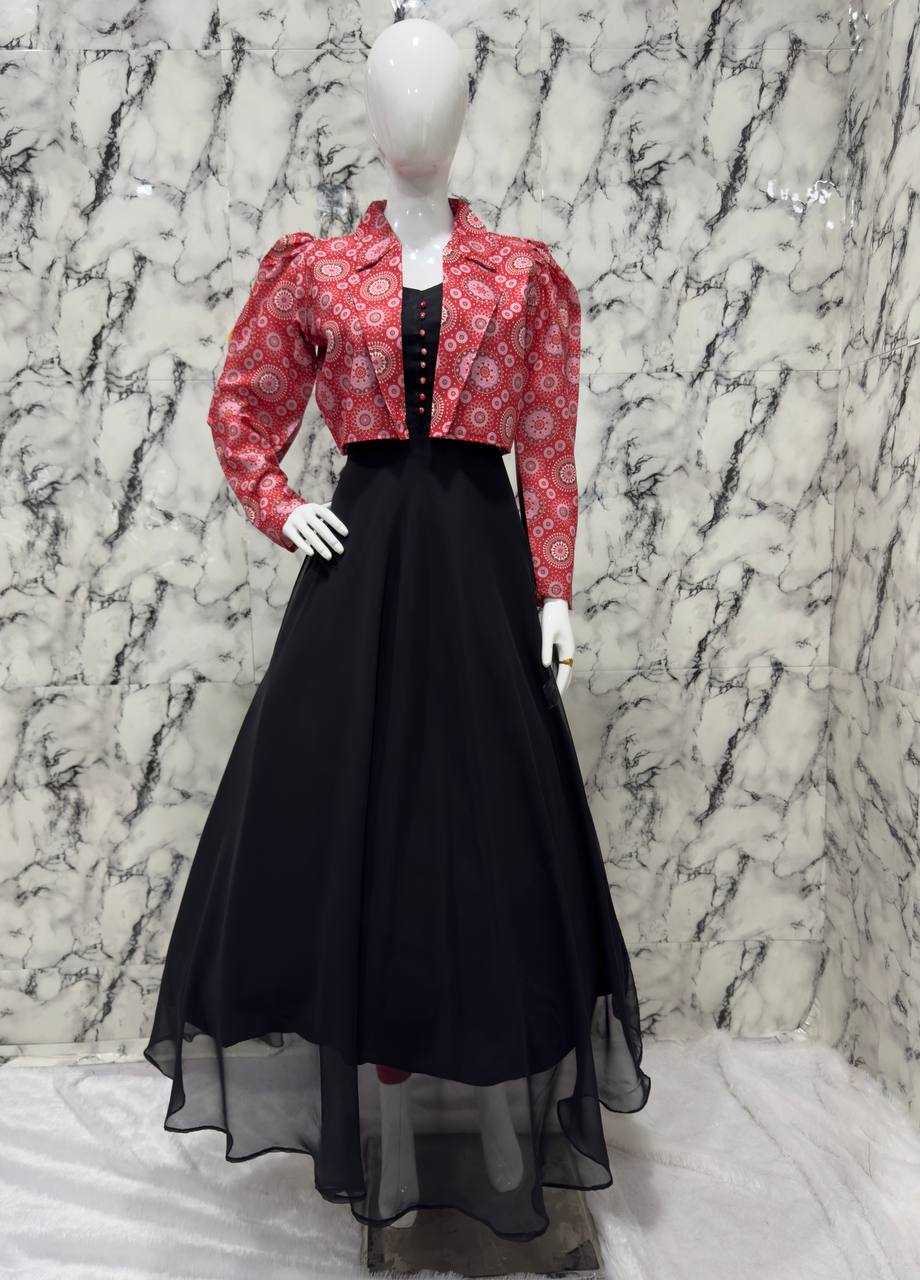 Ynf Georgette KESH616 150 Kurti Wholesale Party Wear Kurtis Anarkali Kurtis Kurti With Jacket Manufacturer