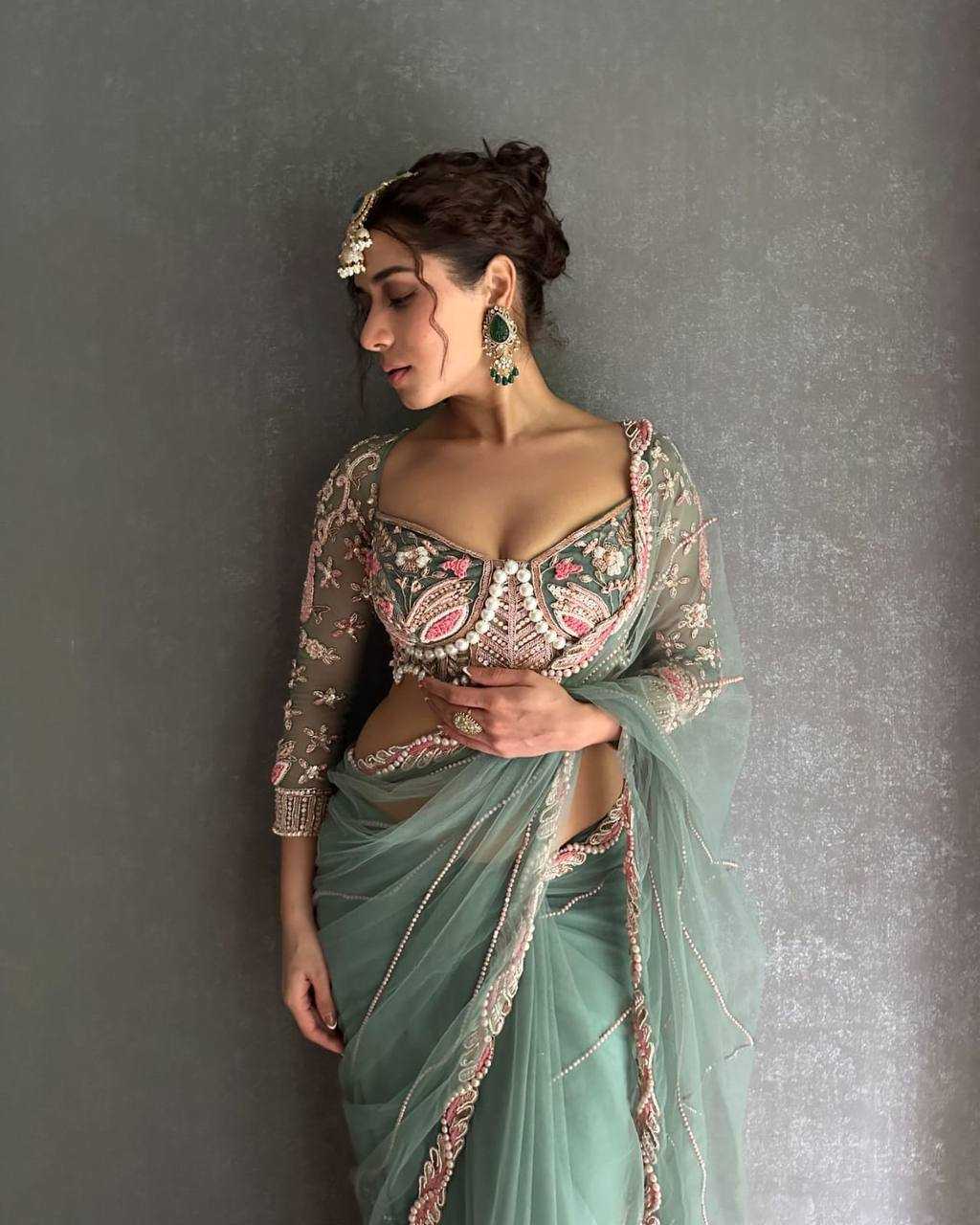 Ynf Net KESH610 680 Sarees Wholesale Net Sarees Embroidered Sarees Sequins Work Saree Manufacturer