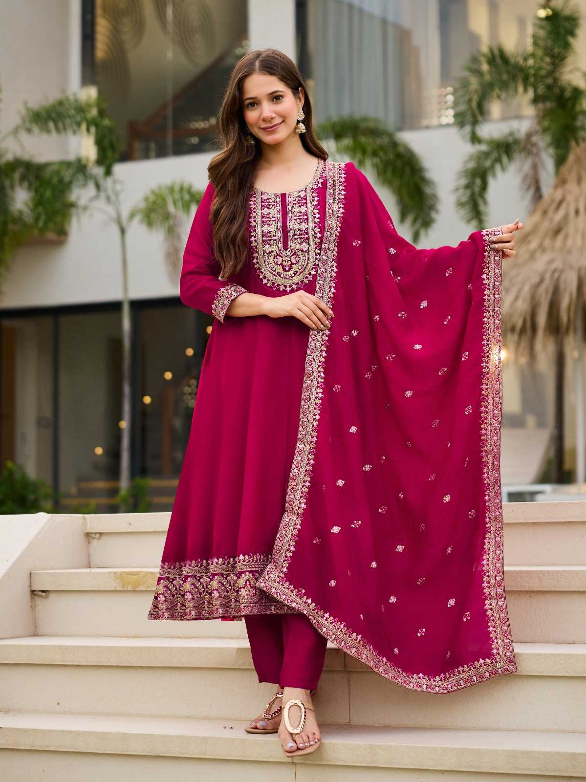 Ynf Soft Vichitra KESH530 Vichitra Kurti Wholesale Festive Kurtis Party Wear Kurtis Anarkali Kurtis Embroidered Kurtis Manufacturer