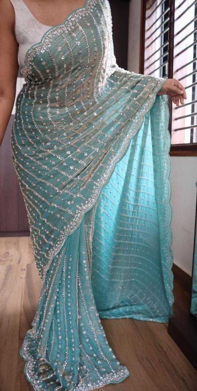 Ynf Space Silk KESH151 5511 Sarees Wholesale Party Wear Sarees Sequence Sarees Embroidered Sarees Stone Work Saree Manufacturer