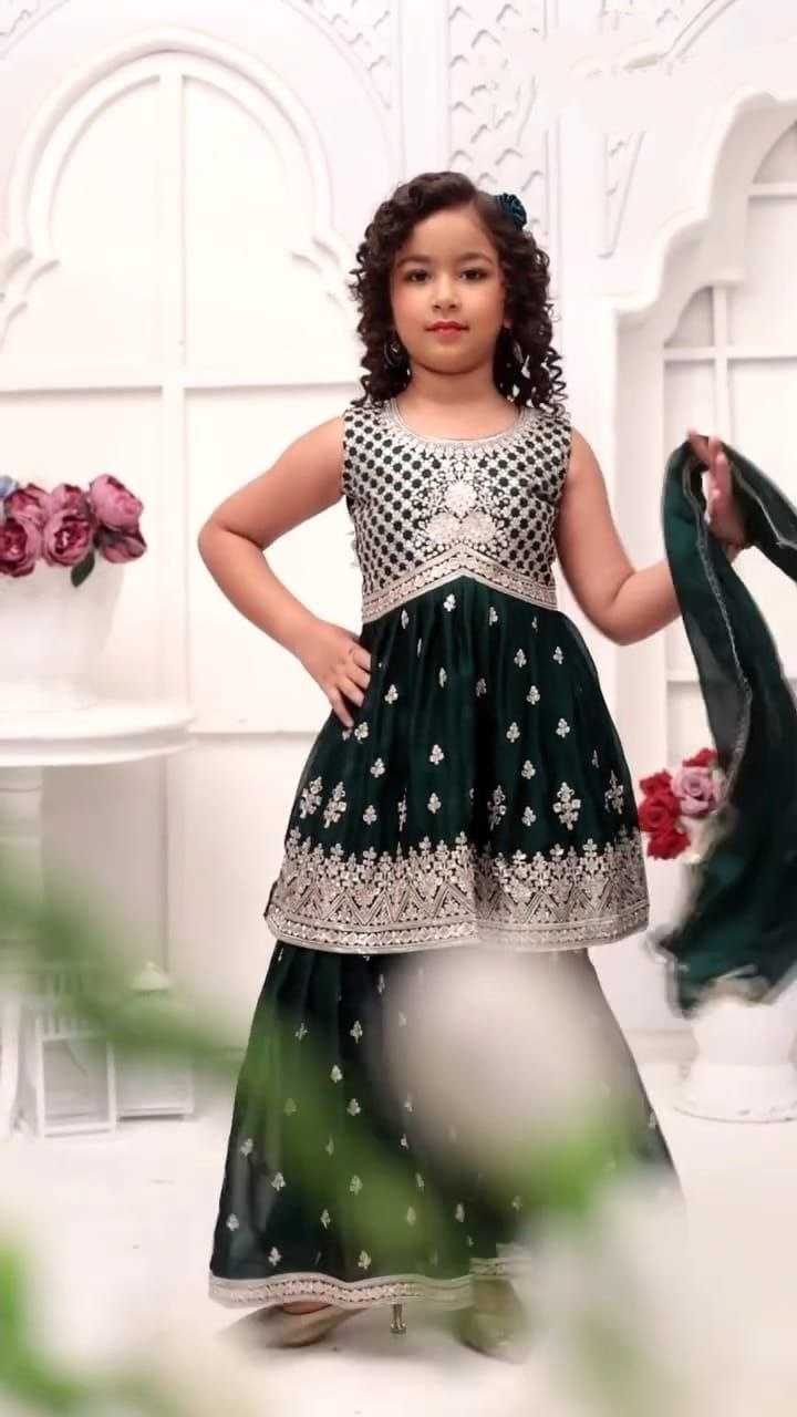 Ynf Chinon KESH167 QUEEN Kids Wear Wholesale Kids Sharara Kids Festive Wear Kids Diwali Clothes Manufacturer