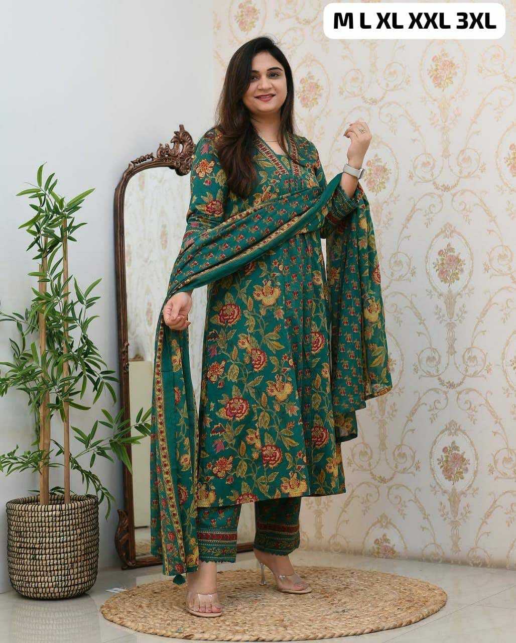 Ynf Cotton KESH613 106 Kurti Plus Size Collections Wholesale Festive Kurtis Printed Kurtis Anarkali Kurtis Manufacturer