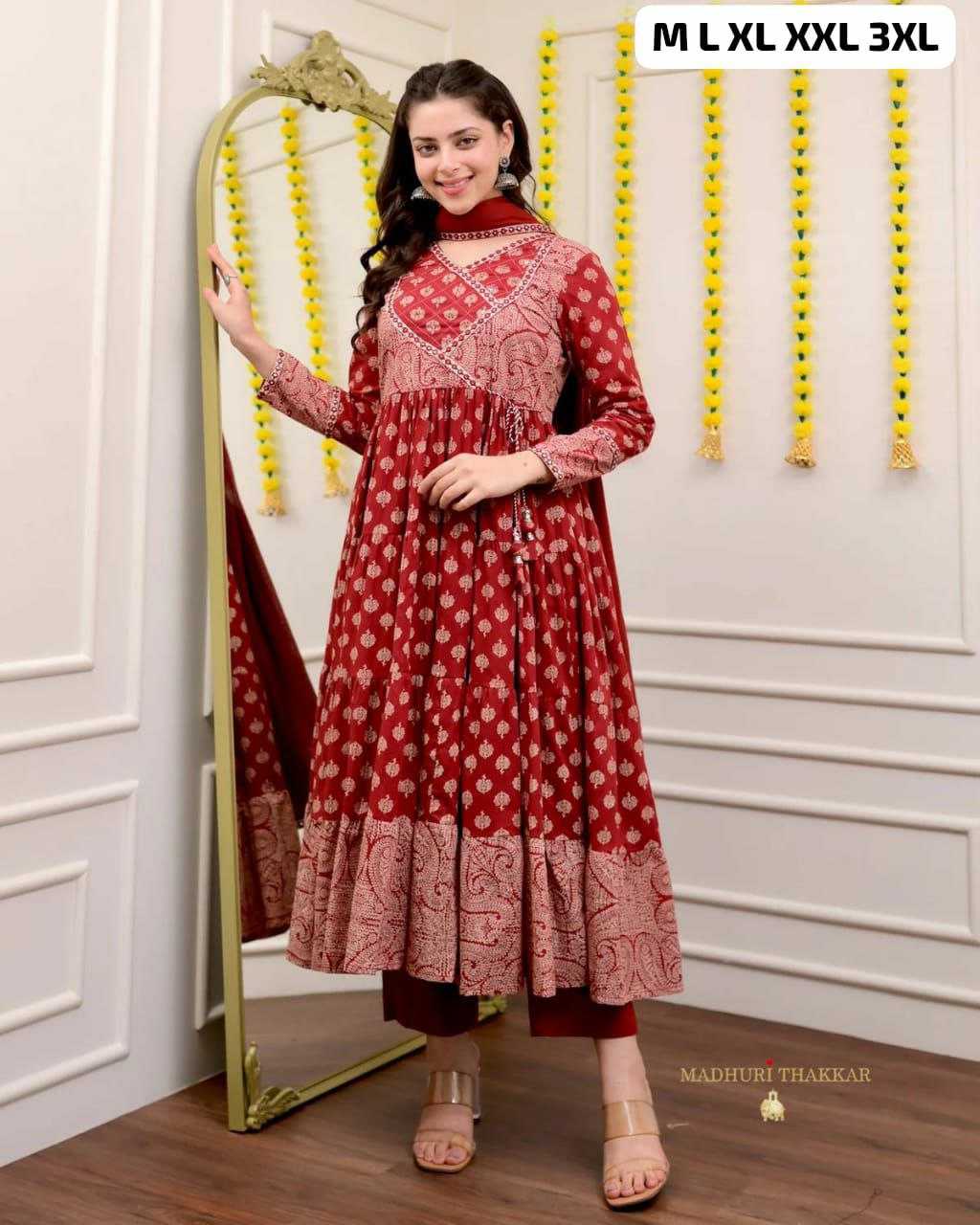 Ynf Cotton KESH613 107 Kurti Plus Size Collections Wholesale Designer Kurtis Anarkali Kurtis Embroidered Kurtis Manufacturer