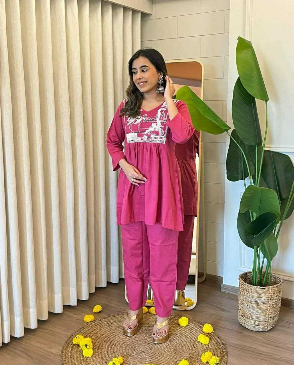Ynf Cotton KESH613 209 Suits & Dresses Western Wears Festive Collections Wholesale Co-ord Set Embroidered Dresses Cotton Dresses Manufacturer
