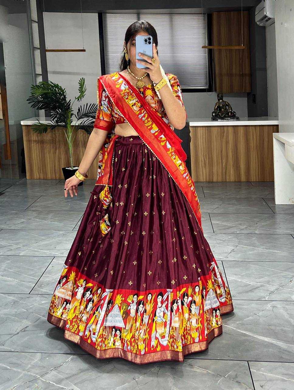 Ynf Dola Silk RIN119 108 Lehengas Wholesale Fancy Lehenga Traditional Lehenga Printed Lehenga Manufacturer