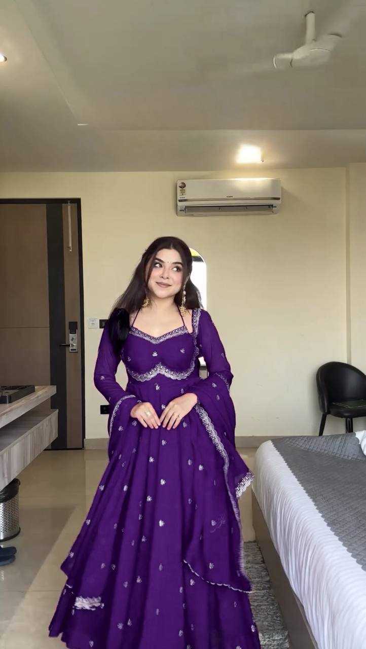 Ynf Georgette KESH513 519 Gowns Wholesale Embroidery Gowns Anarkali Gown Georgette Gown Manufacturer
