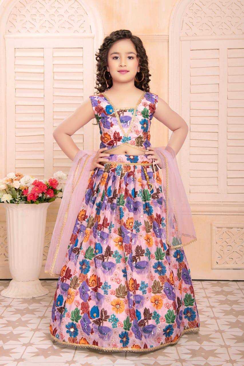 Ynf Heavy Chinnon Silk RIN131 1651 Kids Wear Festive Collections Wholesale Kids Lehenga Choli Kids Festive Wear Kids Party Wear Ethnic Manufacturer