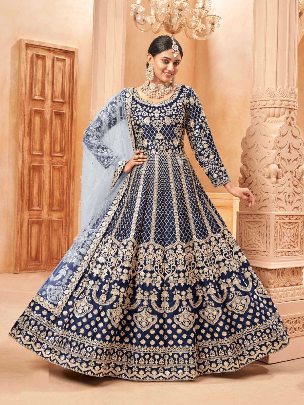 Ynf Net KESH554 1218 Gowns Wedding Collections Festive Collections Wholesale Net Gowns Designer Gowns Wedding Outfits Manufacturer