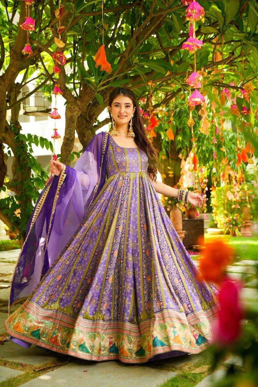 Ynf Organza Silk KESH154 315 Gowns Wholesale Printed Gowns Anarkali Gown Designer Gowns Manufacturer