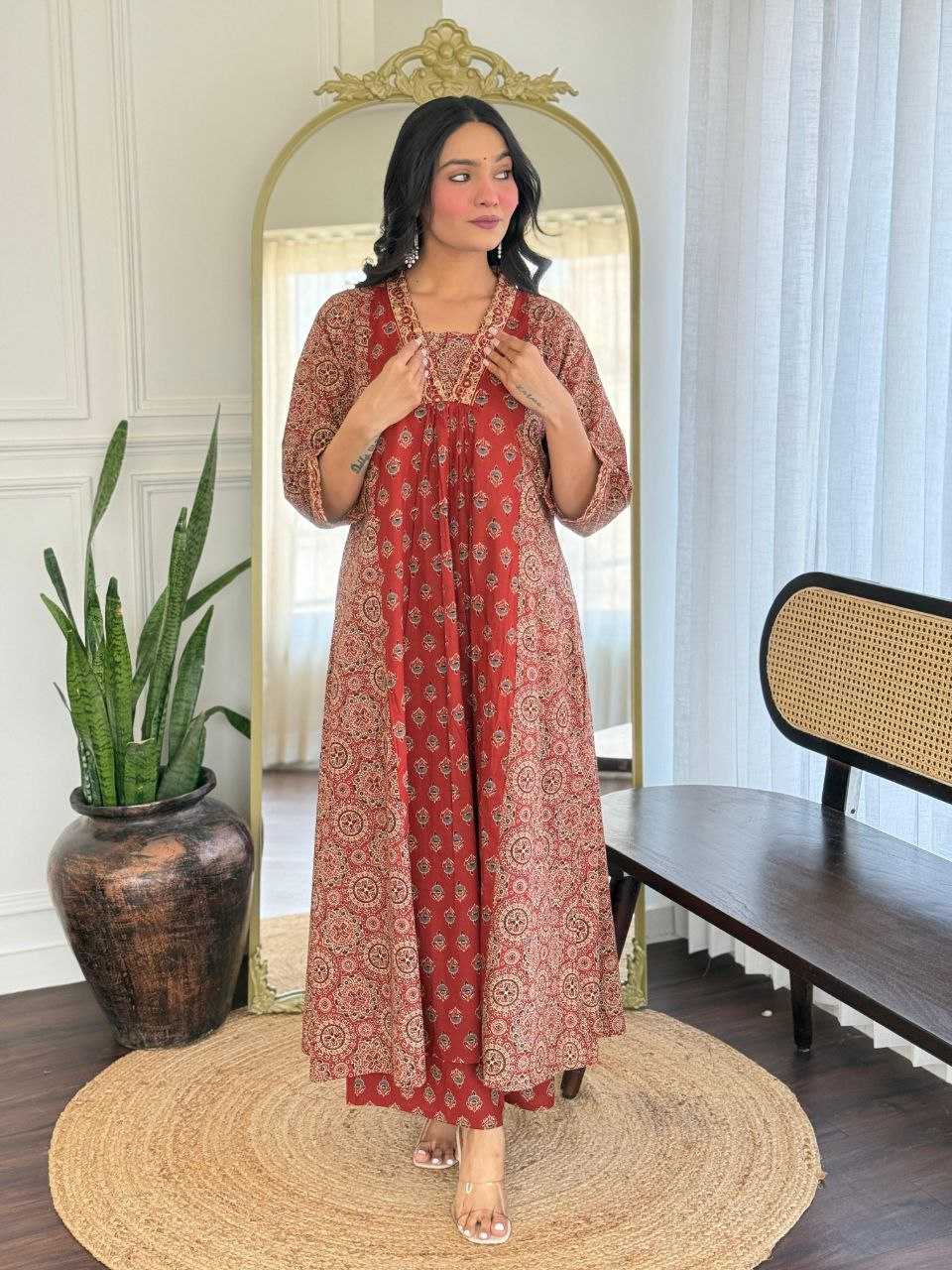 Ynf Pure Cotton KESH608 anarkali Kurti Plus Size Collections Wholesale Workwear Kurtis Anarkali Kurtis Embroidered Kurtis Manufacturer