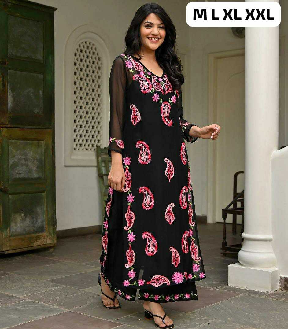 Ynf Rayon KESH613 075 Kurti Festive Collections Wholesale Rayon Kurtis Kurtis With Bottom Chikankari Kurtis Manufacturer