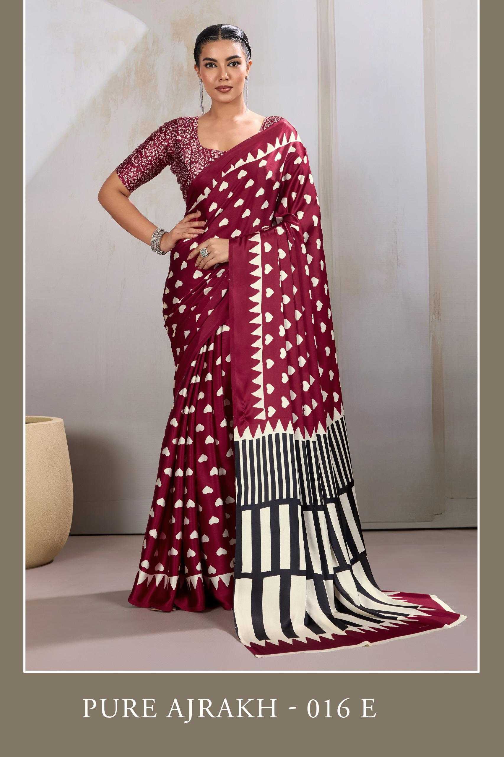 Ynf Satin KESH530 Rajtex Ajrakh 016 Sarees Wholesale Designer Sarees Ajrakh Sarees Festive Sarees Manufacturer