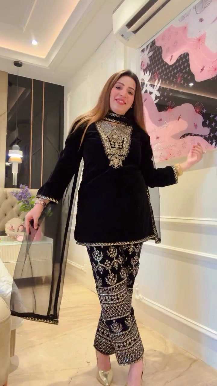 Ynf Velvet RIN212 7034 Suits & Dresses Wholesale Velvet Suits Embroidery Suits Party wear suits Manufacturer