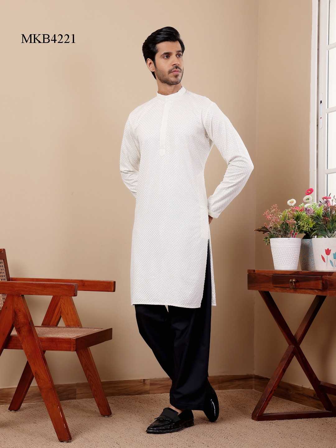 Ynf Viscose KESH530 RAJWADI KURTA VOL 09 Mens Wear Festive Collections Wholesale Men Kurta Pajama Embroidered Kurta Pajama Diwali Collections Manufacturer