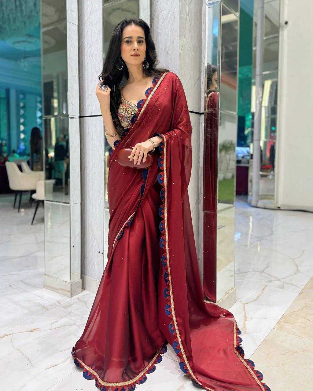 YNF BLOOMING RST 482 SAREES WHOLESALEPARTY WEAR LACE BORDER CUTWORK BOLLYWOOD SAREES MANUFACTURER