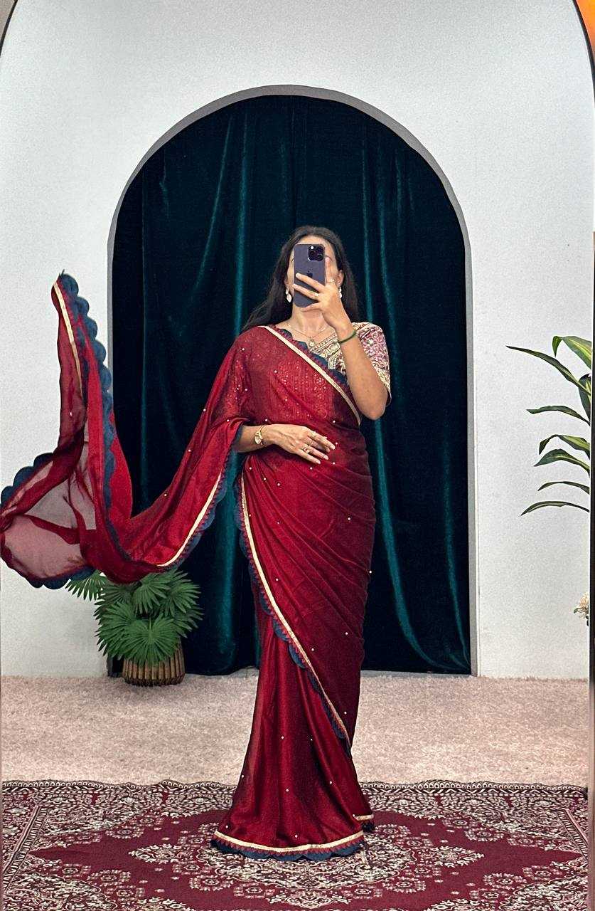 YNF BLOOMING RST 482 SAREES WHOLESALEPARTY WEAR LACE BORDER CUTWORK BOLLYWOOD SAREES MANUFACTURER