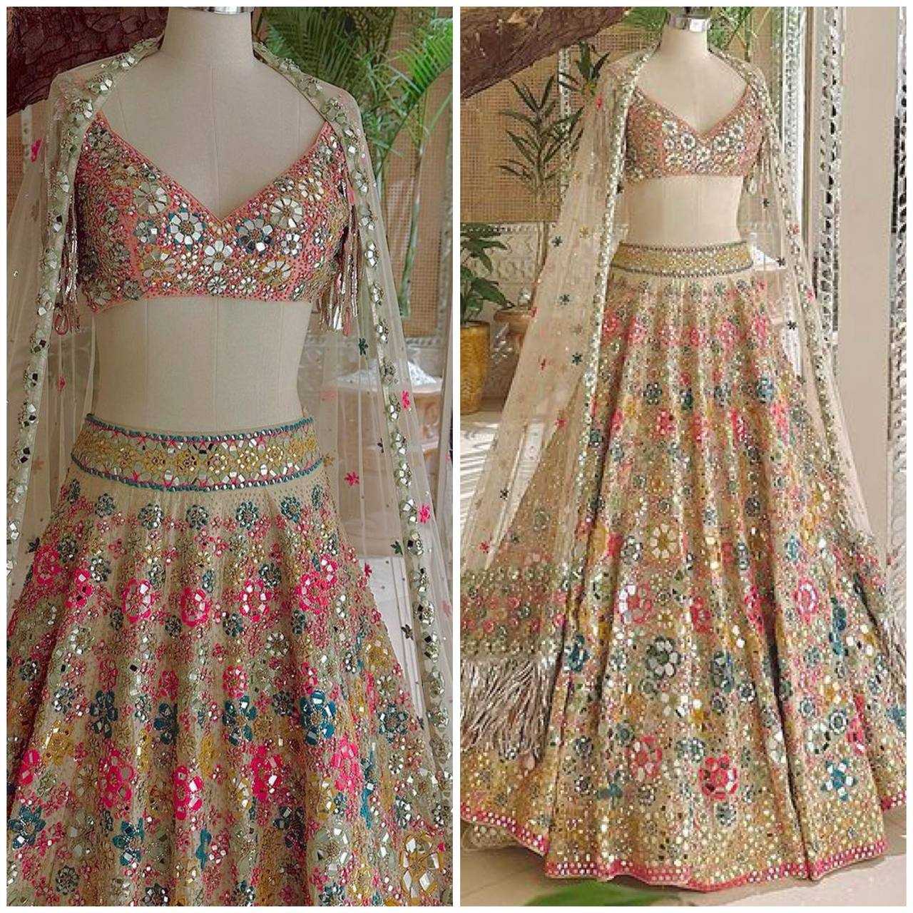 YNF BUTTERFLY NET RIN108 1553 LEHENGAS WHOLESALE WEDDING NET FANCY EMBROIDERED LEHENGAS MANUFACTURER