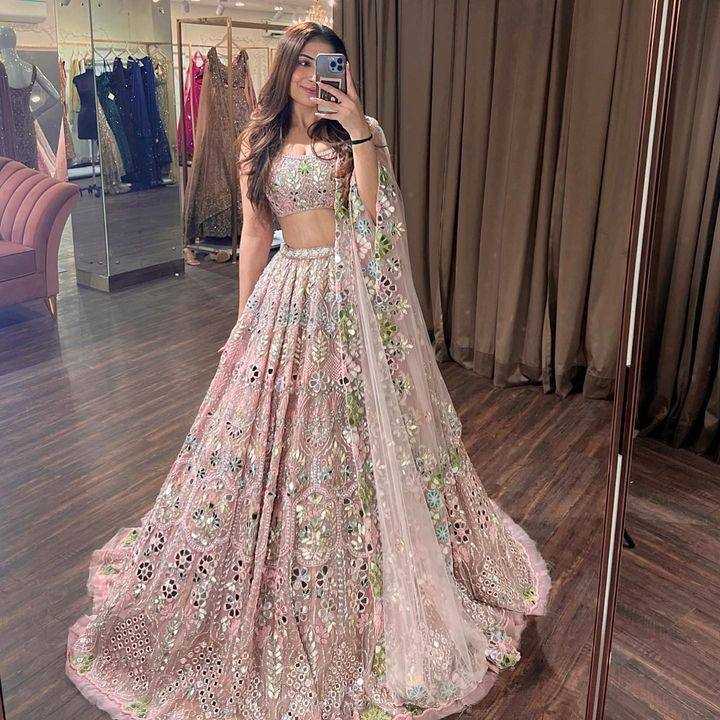 YNF BUTTERFLY NET RIN108 1559 LEHENGAS WHOLESALE WEDDING NET FANCY EMBROIDERED LEHENGAS MANUFACTURER