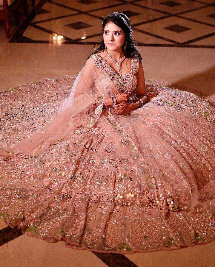 YNF BUTTERFLY NET RIN108 1559 LEHENGAS WHOLESALE WEDDING NET FANCY EMBROIDERED LEHENGAS MANUFACTURER