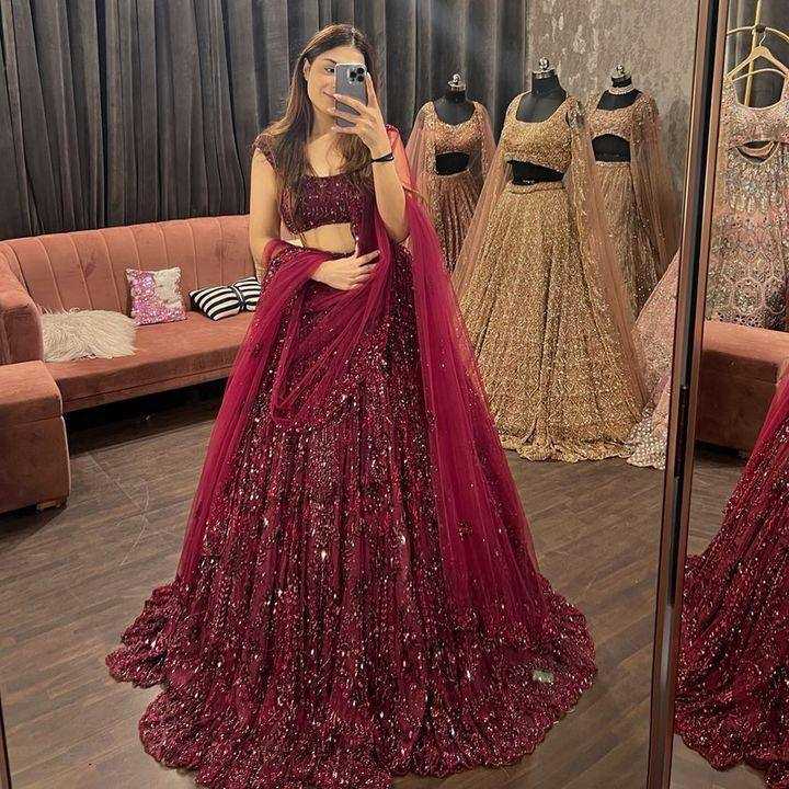 YNF BUTTERFLY NET RIN108 1560 LEHENGAS WHOLESALE BRIDAL WEDDING NET FANCY LEHENGAS MANUFACTURER