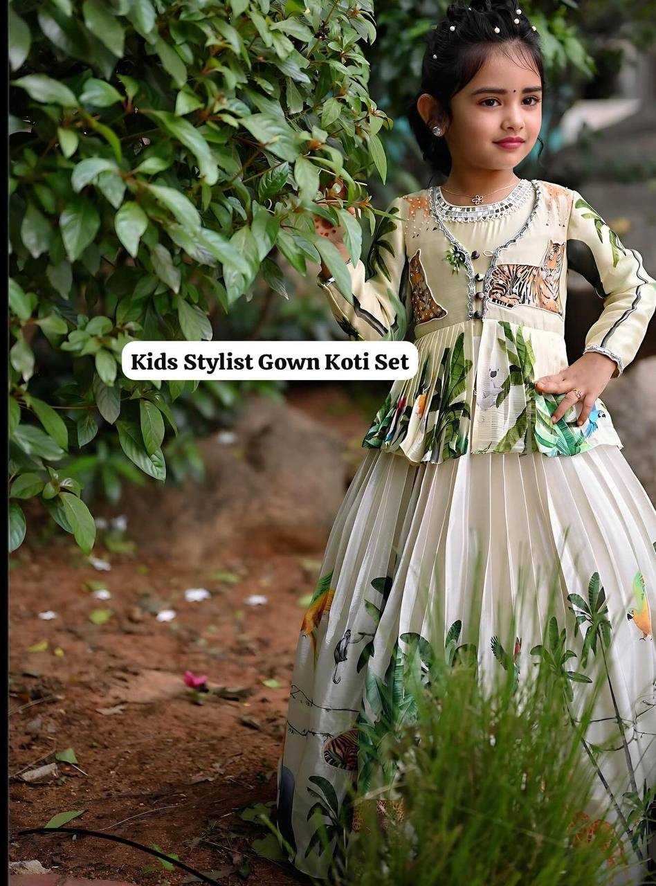 YNF CHINON SILK ROC 183 KIDS WEAR WHOLESALE KIDS GOWNS MANUFACTURER