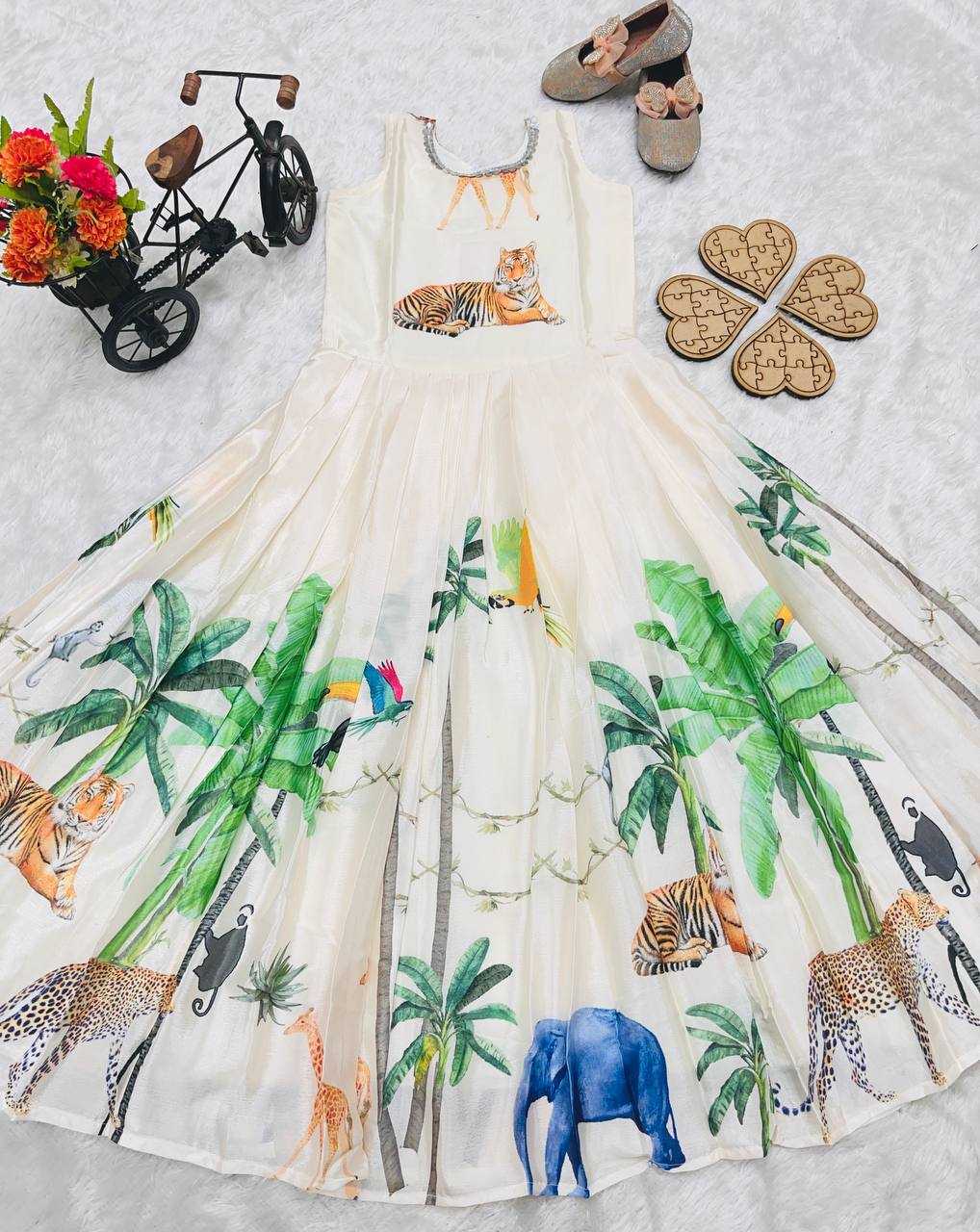 YNF CHINON SILK ROC 183 KIDS WEAR WHOLESALE KIDS GOWNS MANUFACTURER