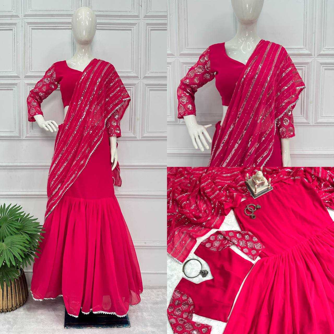 YNF FAUX GEORGETTE RST-1041 SAREES WHOLESALE GEORGETTE FANCY LEHENGAS SAREESMANUFACTURER