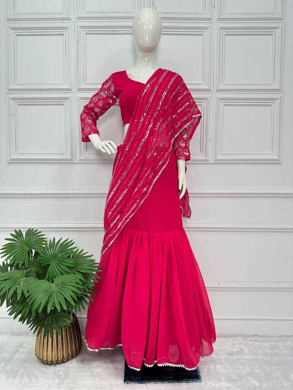 YNF FAUX GEORGETTE RST-1041 SAREES WHOLESALE GEORGETTE FANCY LEHENGAS SAREESMANUFACTURER