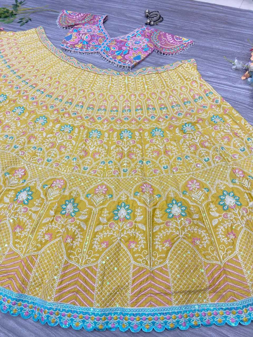 YNF KASTURI SILK RHC 979 LEHENGAS WHOLESALE DESIGNER WEDDING EMBROIDERED LEHENGAS MANUFACTURER