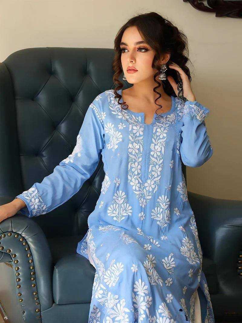 YNF RAYON RIN110 273 KURTIS WHOLESALE RAYON EMBROIDERED KURTIS WITH BOTTOM MANUFACTURER