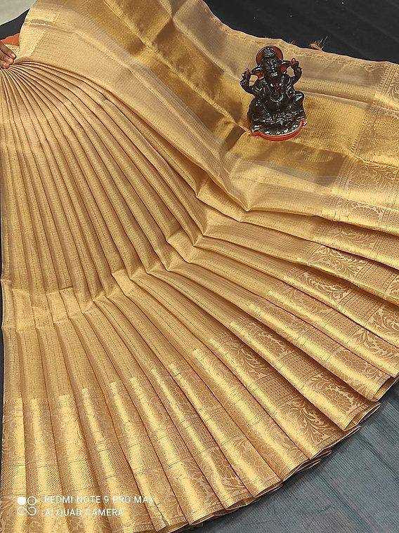 YNF TISSUE SILK RVR GOPI-TISSUE SILK SILK SAREES WHOLESALE TISSUE SILK PLAIN SOLID SAREES MANUFACTURER