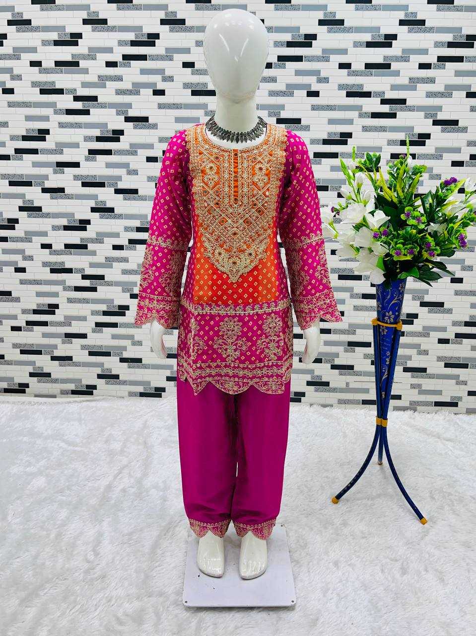 YNF CHANDERI SILK RIN154 186 KIDS WEAR WHOLESALE KIDS SUIT MANUFACTURER