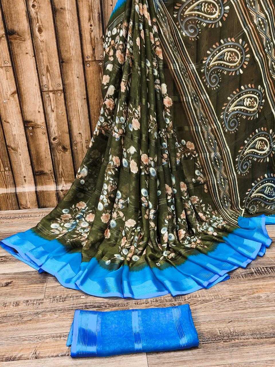 YNF CHIFFON RIN149 MKD114 SAREES WHOLESALE PRINTED LADIES CHIFFON ZARI BORDER SAREES MANUFACTURER