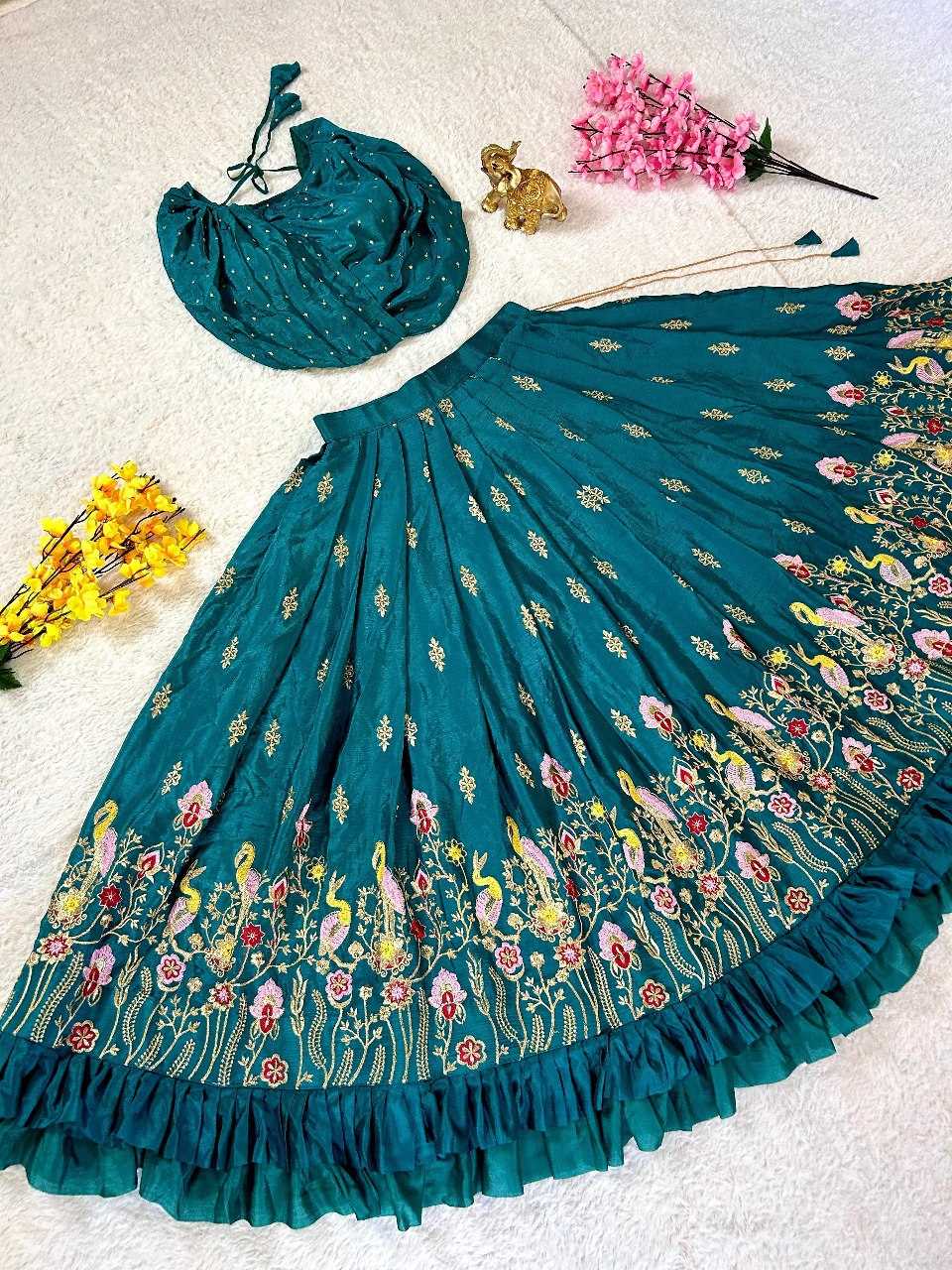 YNF CHINON SILK KESH108 5570 LEHENGAS WHOLESALE EMBROIDERED FANCY TRADITIONAL LEHENGAS MANUFACTURER