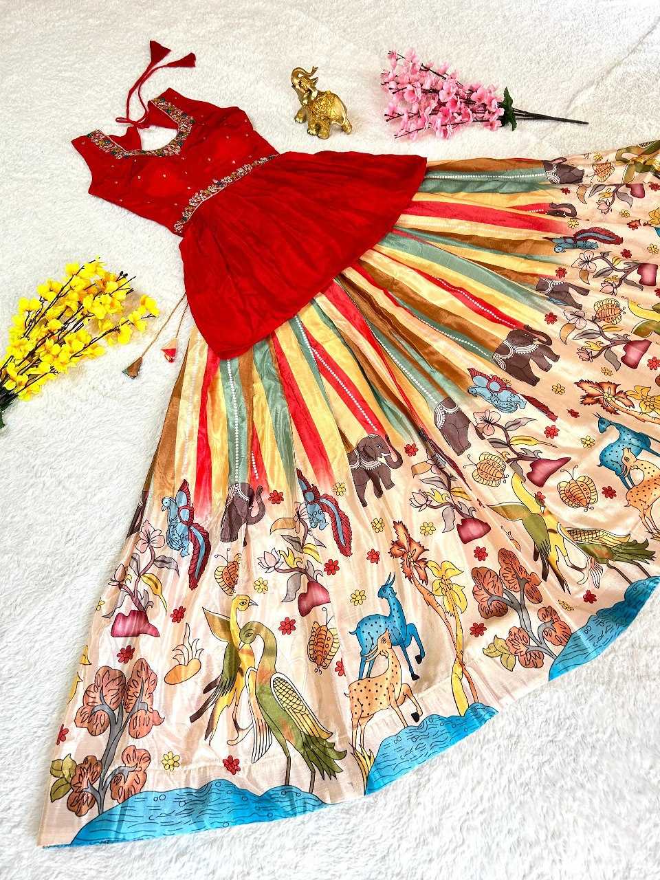 YNF CHINON SILK KESH108 5573 LEHENGAS WHOLESALE KALAMKARI FANCY TRADITIONAL LEHENGAS MANUFACTURER